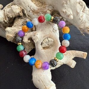 Multi Stone/Colored Chakra Bracelet. For a 6-7” wrist.